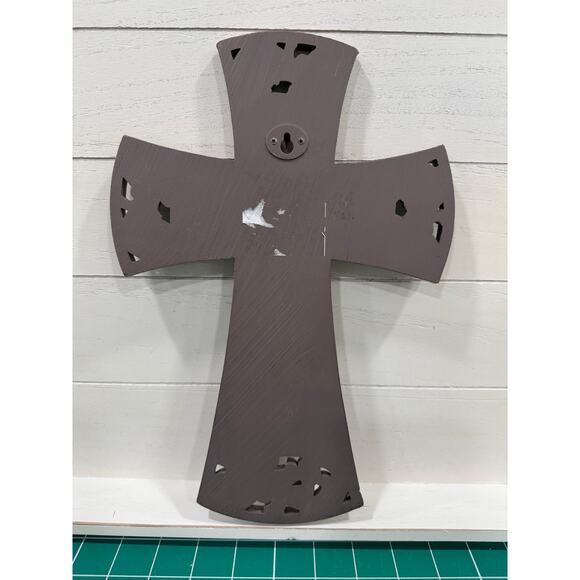 Faith Wall Cross Rustic Metal Look Christian Decor Religious Plaque 12” - Picture 9 of 10